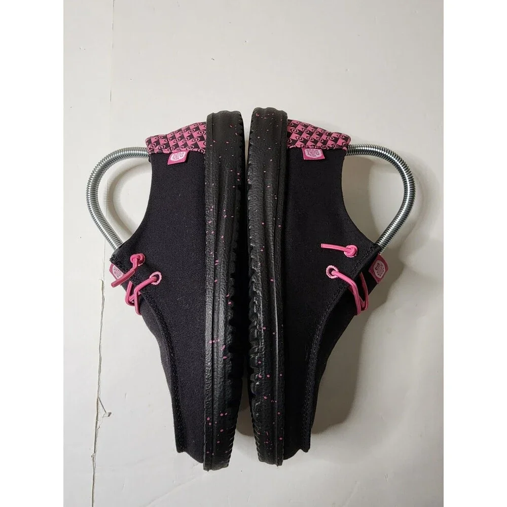 Hey Dude Shoes Youth 5 Black Hot Pink Wendy Batik Geo Slip On 40443-02T